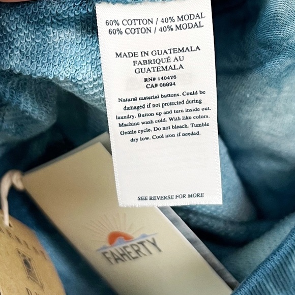 NWT Faherty Go Easy Tie Dye Drawstring Cotton Terry Shorts - Picture 8 of 9